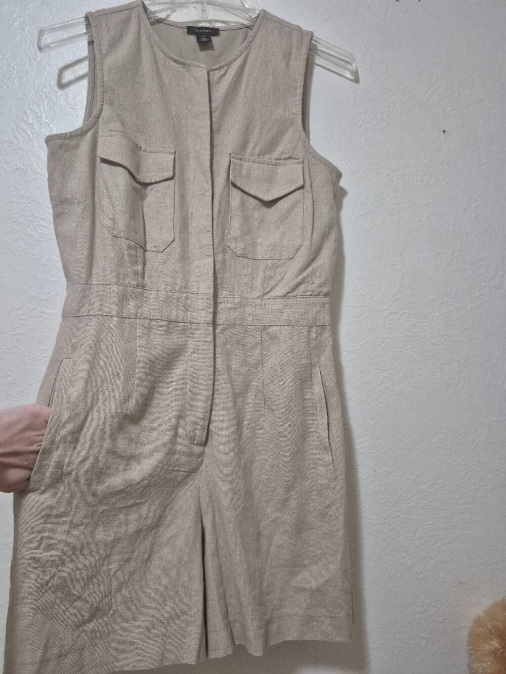 Halogen Linen Blend Romper Jumpsuit Playsuit Minimalist Safari Normcore90s